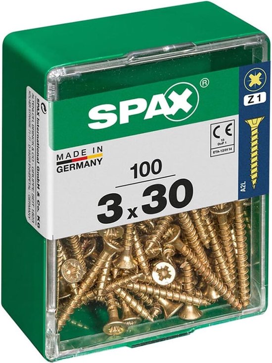 AERZETIX Messing Schroeven PZ Kop AERZETIX Houtschroeven - 100 Stuks, 3x16 Mm, Messing - Superhandig Voor Al Je Klusprojecten! Houtschroeven 3x16mm