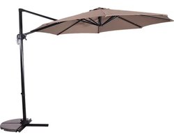 Grote Zweefparasol Libra Taupe 3m Compleet