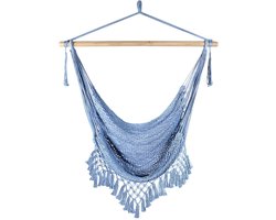 Hangstoel Super Grote Hangstoel Soft-Spun Katoen Touw Weven Stoel, Hardhout Spreader Bar Brede Stoel Kant Swing Stoel Binnen Outdoor Tuin Yard Thema Decoratie