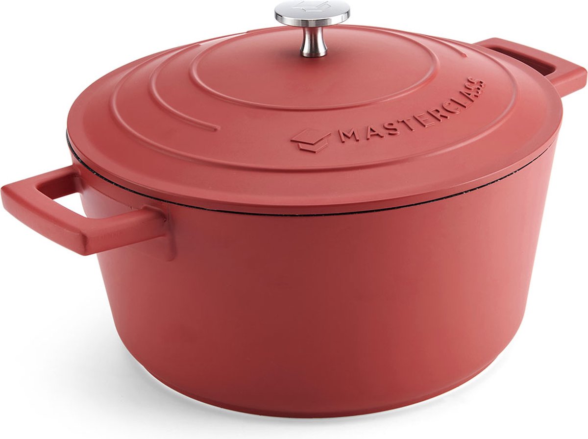 Braadpan, 24cm - 4 L - Rood - Lichtgewicht - Levenslange garantie - Geschikt voor inductie - MasterClass