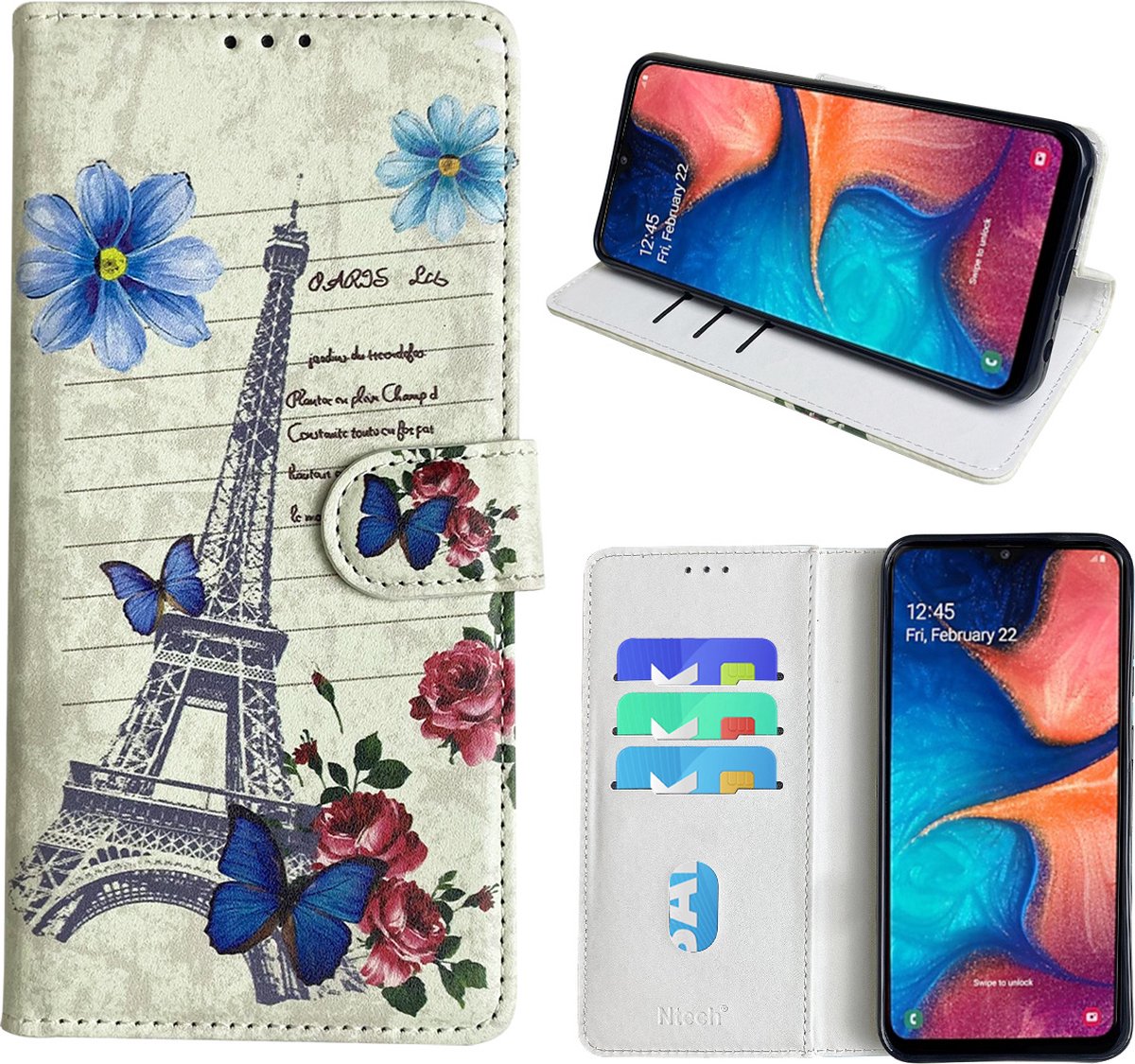 Hoesje geschikt voor Samsung Galaxy A20e Bookcase met Eiffel Toren /Parijs
