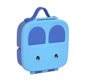 Silicone lunchbox (21.8*19*7.5cm) - Blauw - 100% Lekvrij - duurzaam Food Grade Silicone brooddoos, broodtrommel kinderen