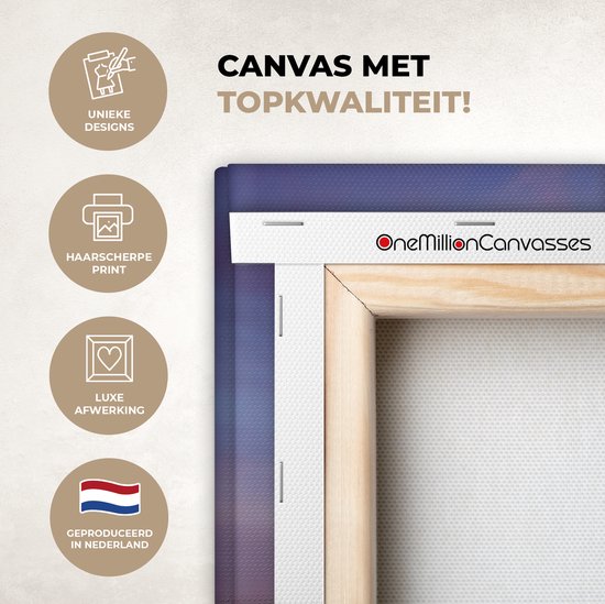 Canvas schilderij 140x90 cm - Wanddecoratie Strand - Pastel - Kleuren - Muurdecoratie woonkamer - Slaapkamer decoratie - Kamer accessoires - Schilderijen op canvas