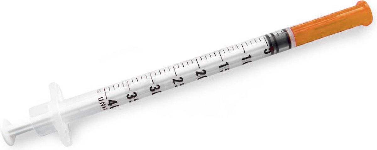 Teqler insulinespuit U-40 - insuline spuit - 1ml - 100 stuks - 0,33 x 13mm