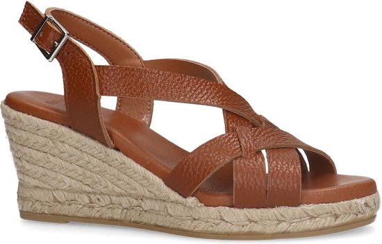 Manfield - Dames - Cognac leren sleehakken - Maat 36