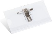Kangaro naambadge - 40x75mm - met clip, speld en insteekkaartjes wit - doos 24 stuks - K-44100