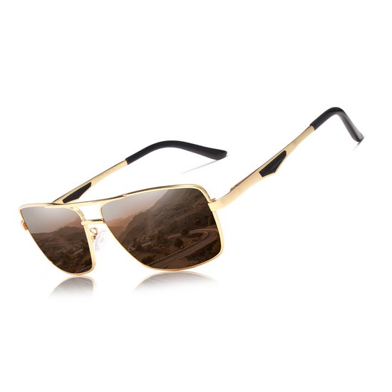 KingSeven Brownstar - Pilotenbril met UV400 en polarisatie filter - Z199 van Kingseven — afbeelding 2