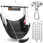 Hanging Chair with Footrest - Weatherproof Design, Up to 150 kg - Cup Holder and Book Compartment - Indoor and Outdoor Use