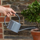 Small Indoor Watering Can 1.1 L Galvanised Steel Powder Coated Chalk Colour for Indoor Plants Modern Metal Design with Narrow Spout and High Handle (Grey)