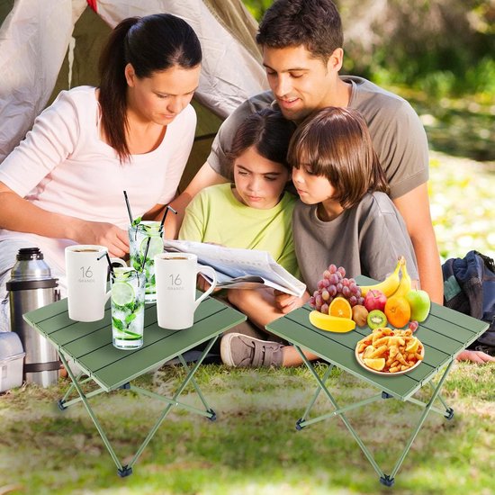 Opvouwbare campingtafel, lichtgewicht aluminium opvouwbare campingtafel, outdoor draagbare picknicktafel met opbergtas voor strand, wandelen, vissen, BBQ Opvouwbare campingtafel, lichtgewicht aluminium opvouwbare campingtafel, outdoor draagbare picknicktafel met opbergtas voor strand, wandelen, vissen, BBQ