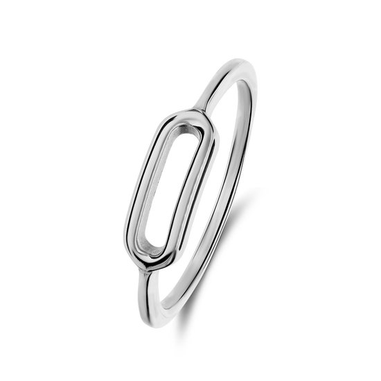 Lucardi Dames Zilveren ring ovaal - Ring - 925 Zilver - Zilver - 17 / 53 mm