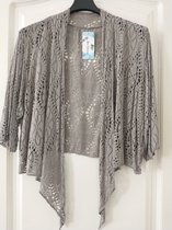 Dames vest Resa-effen taupe-bolero model-XL/XXL-curvy mode