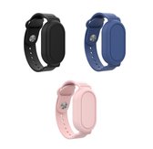 3 STUKS - Premium Armband geschikt voor Samsung Smarttag 2 | horloge voor Kinderen met Sluiting | Smarttag2 sleutelhanger Hoesje Kind | Polsband GPS Horloge Kind | Trackers Band | Kinder Horloge | Peuter | GPS Horloge Senioren - Roze, zwart en blauw