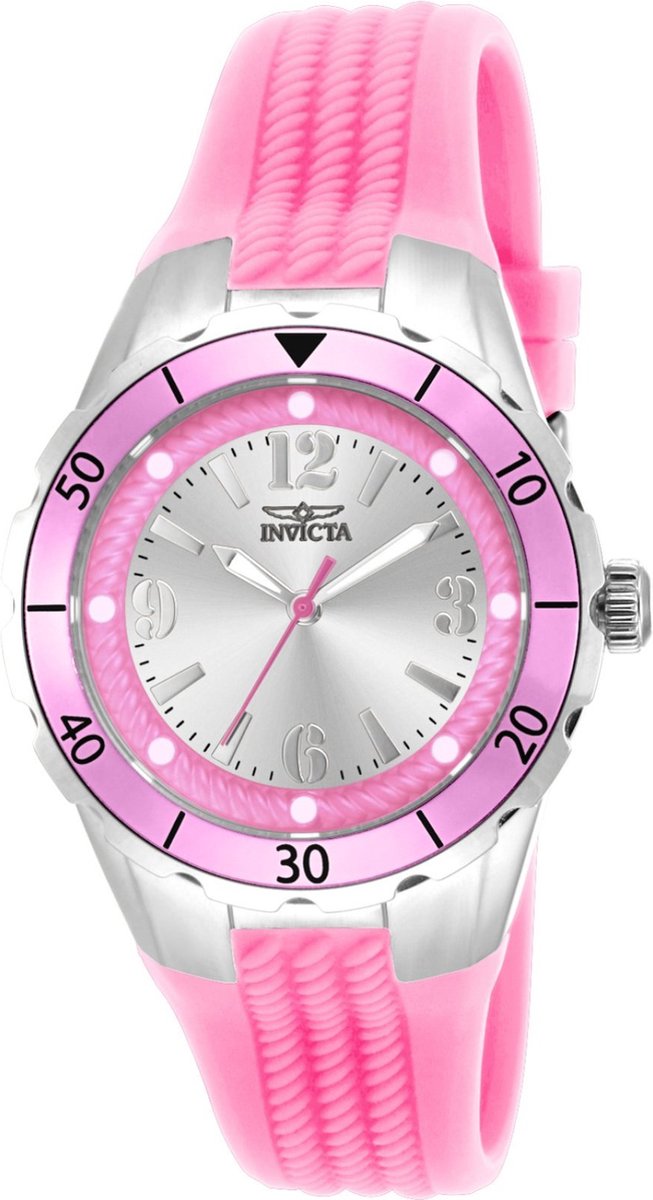 Invicta Angel 17480 Dames Horloge - Waterdicht - Analoog - Quartz Uurwerk - Roestvrij Staal met zilveren Wijzerplaat - 38mm