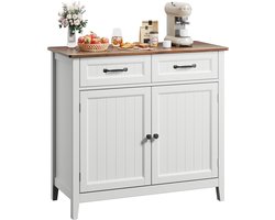 Bealife AP30 Keukenkast - Ladekast met 2 Laden en 2 Deuren - Dressoir Keukenbuffet met Werkbladen voor Keuken, Woonkamer, Hal en Eetkamer- 90x40x81cm -bruin