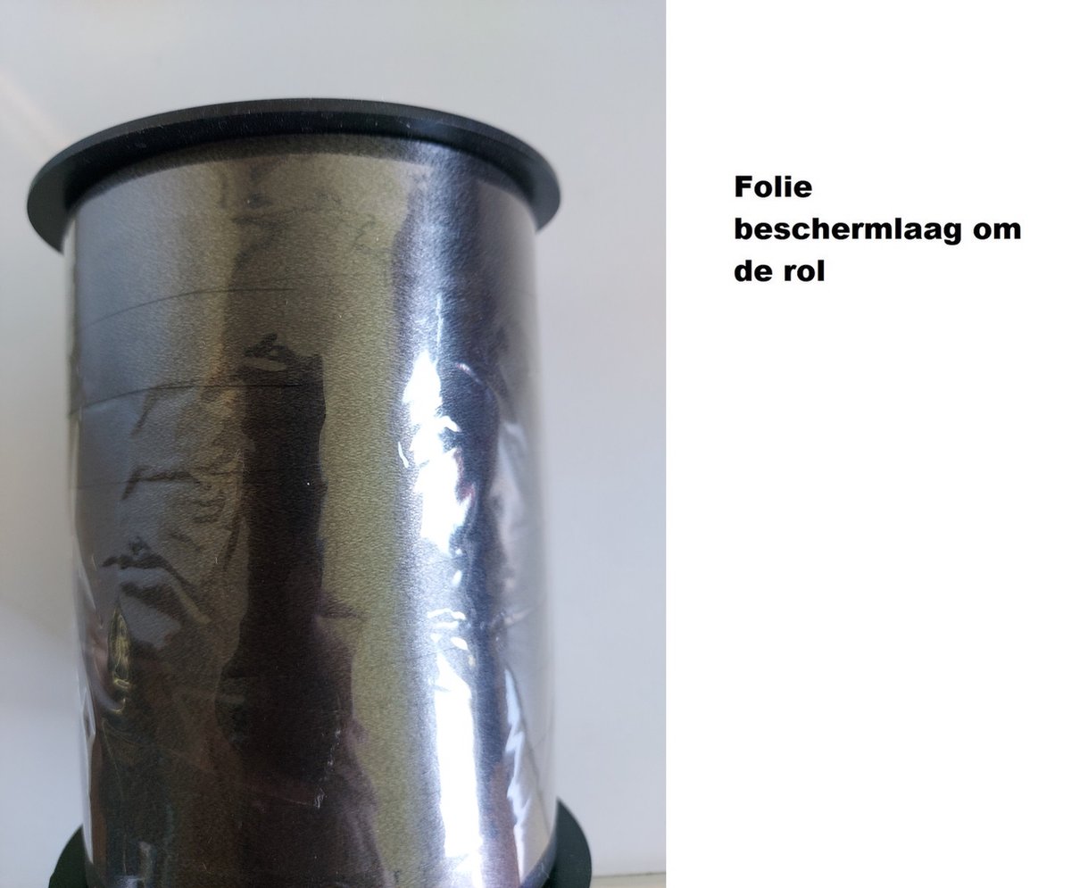 4x Krullint zwart 10mmx250meter| Vernieuwd, nu met folie beschermlaag om de verpakking |krullint | decoratie| thema feest| versiering