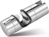Handdouchehouder - glijstuk voor douchestang - verstelbaar 18-25 mm - 360° draaibaar - ABS chroomkleurig
