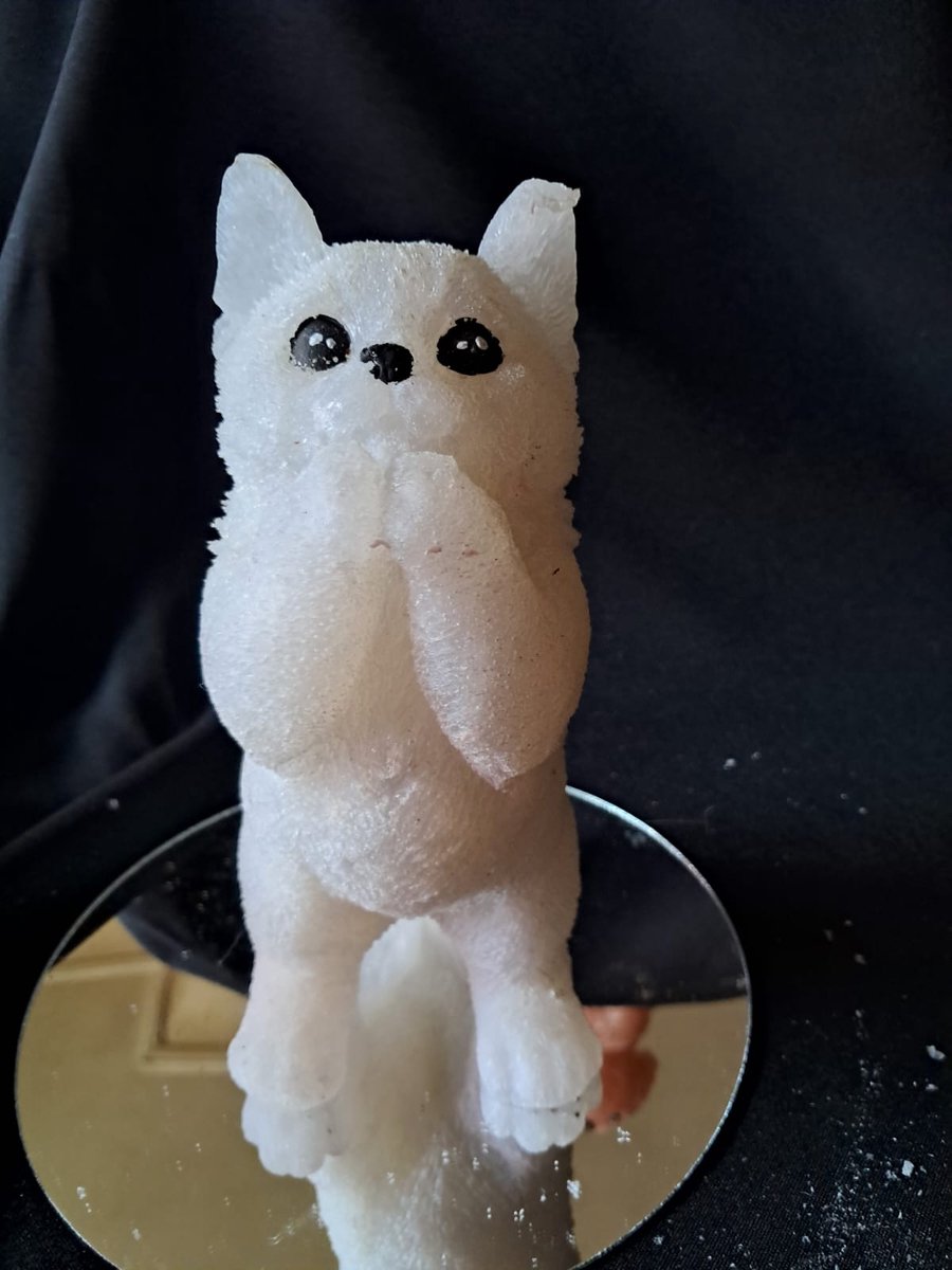 starwolf, lamp smekend poesje, wit, geschenk, decoratie