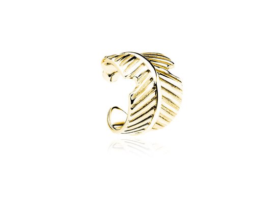 Goud Oorbel - Gouden oorbel Blad - Gouden Cuff Orrbell - Amona Jewelry