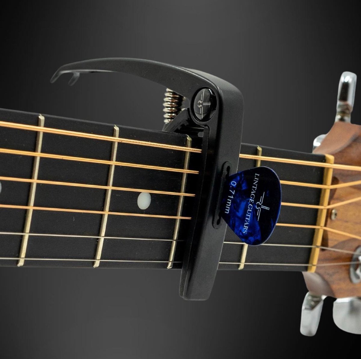 Capodastre Guitare Acoustique/Électrique Avec 5 Médiators - Alliage De Zinc, Léger, Protection Caoutchouc