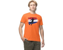 Oranje Heren Crack print T-Shirt - Nederlands Elftal Voetbal T-Shirt met korte mouwen - Holland - Nederland – EK-WK-Olympische Spelen Maat S
