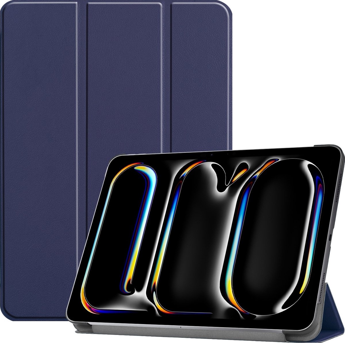 Mobigear Tablethoes geschikt voor Apple iPad Pro 13 Inch (2024) Hoes | Mobigear Tri-Fold Bookcase - Donkerblauw