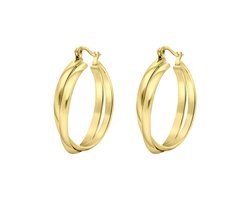 Lucardi Dames Goldplated oorbellen Zuria - Oorbellen - Cadeau - Staal - Goudkleurig