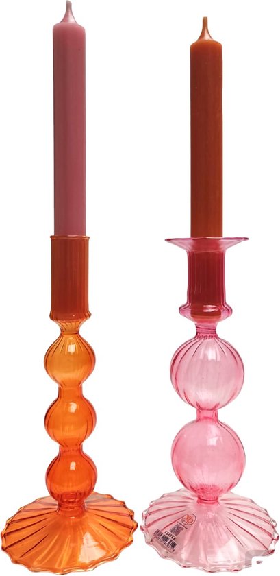 Roze glazen kandelaar - Homeland | Sissy-Boy