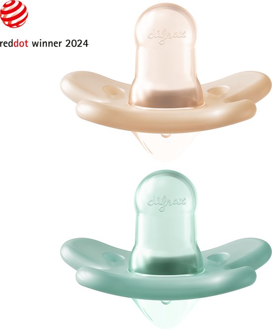 Difrank Pinky Fopspeen Natural voor -2M tot met 2M+ Premature Baby's - 2 Stuks, Volledig Siliconen, Om de zuigreflex te bevorderen