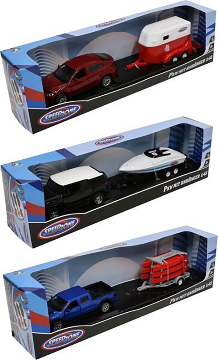 Speedzone Licentie auto met aanhanger 1:42 D/C - 33112459 | 3 versies