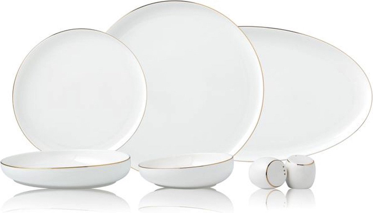 Bricard Talance – Porseleinen Serviesset/Dinerset – 27-Delig – Wit/Goud