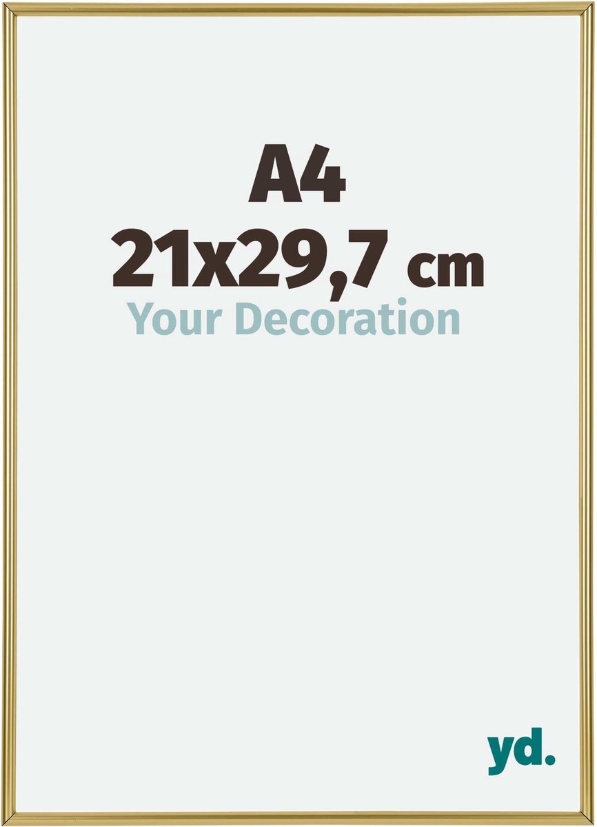 yd. Your Decoration - Fotolijst A4 21x 29,7 cm - Kunststof - Goud - Annecy