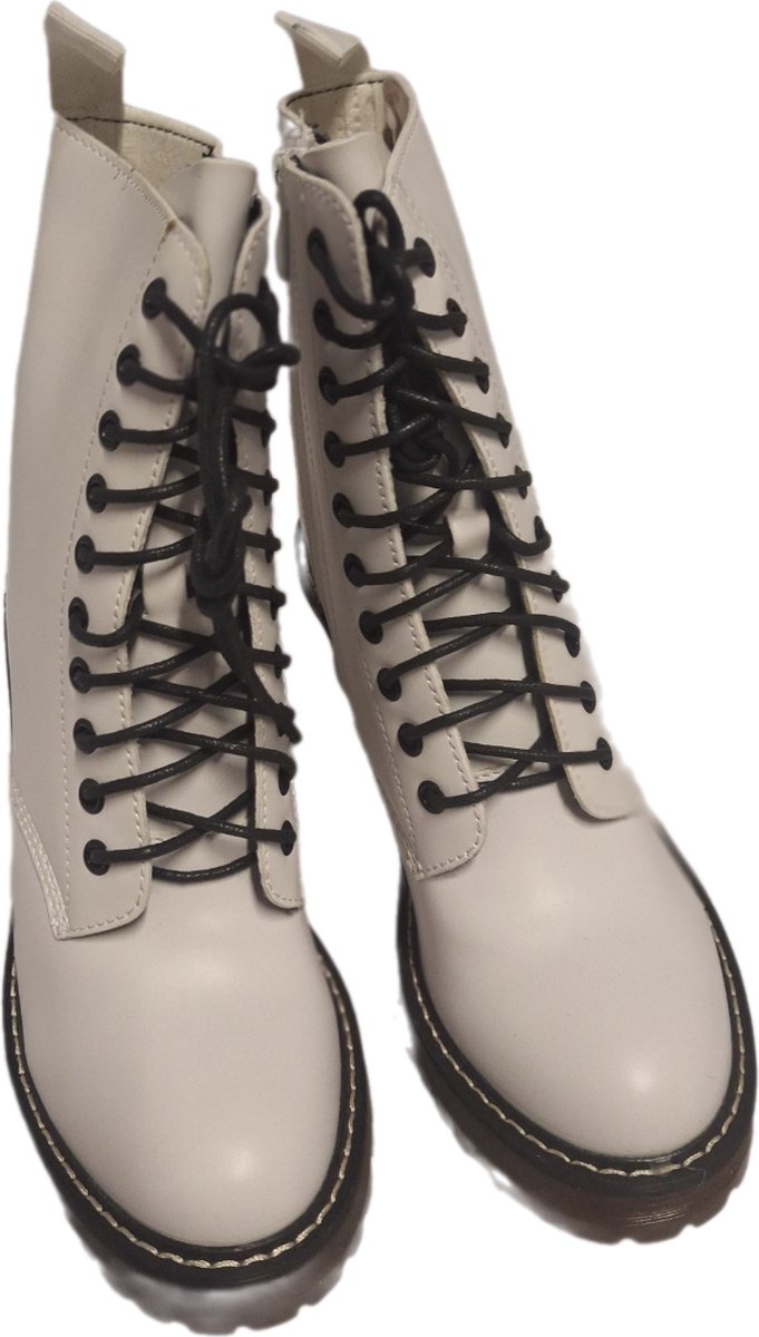 SUPERMODE-WHITEVETERBOOTS-HAK 8 CM-ZOOL 2CM-SIZE 36