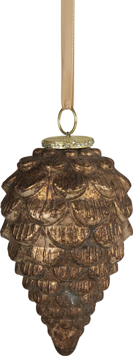decoratie dennenappel antiek bruin 18cm