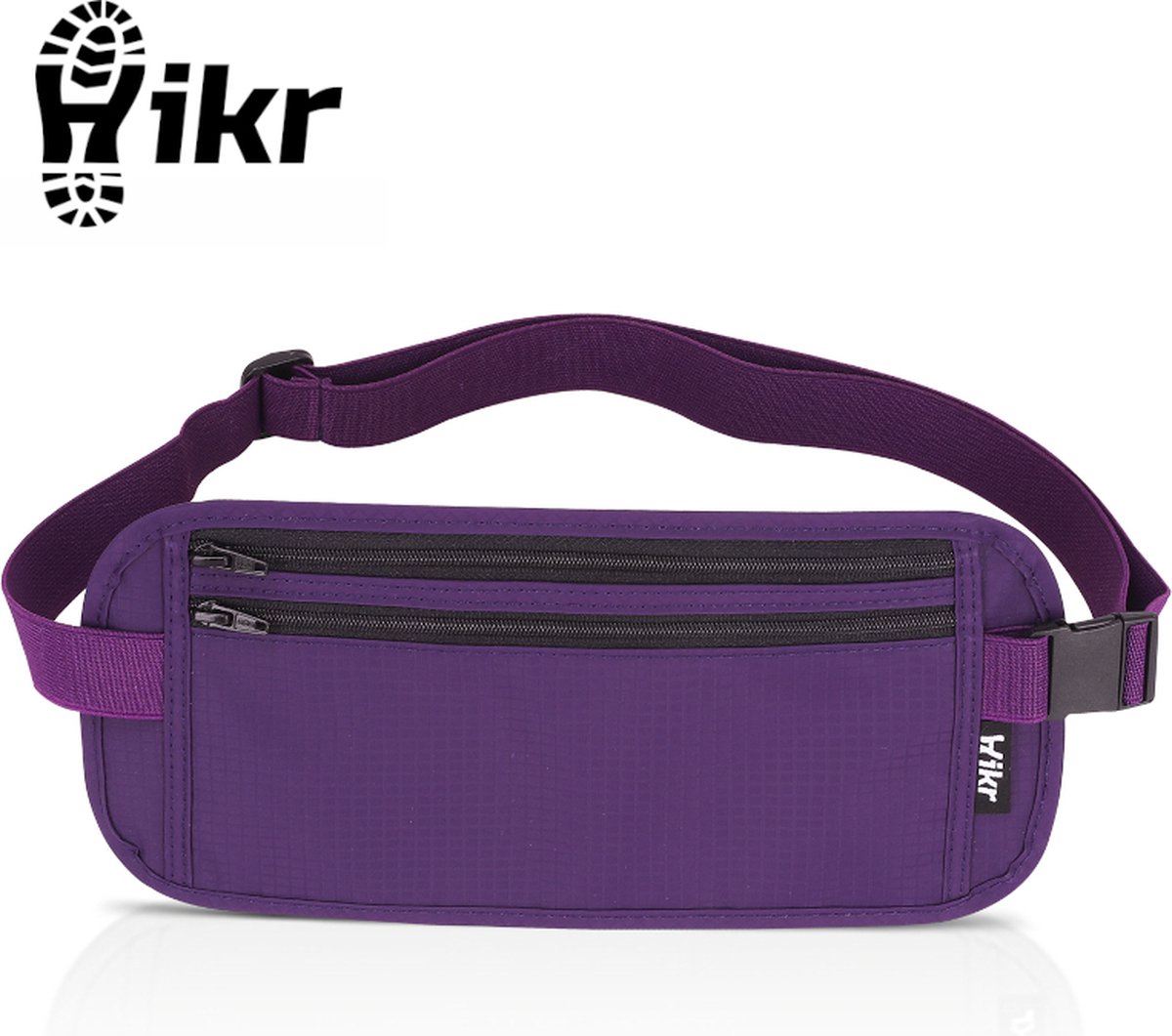 Hikr Moneybelt – Premium Reisportemonnee – 100% RFID-bescherming – Spatwaterdichte Geldriem, Heuptasje & Buideltasje – Onzichtbaar – Unisex – Paars