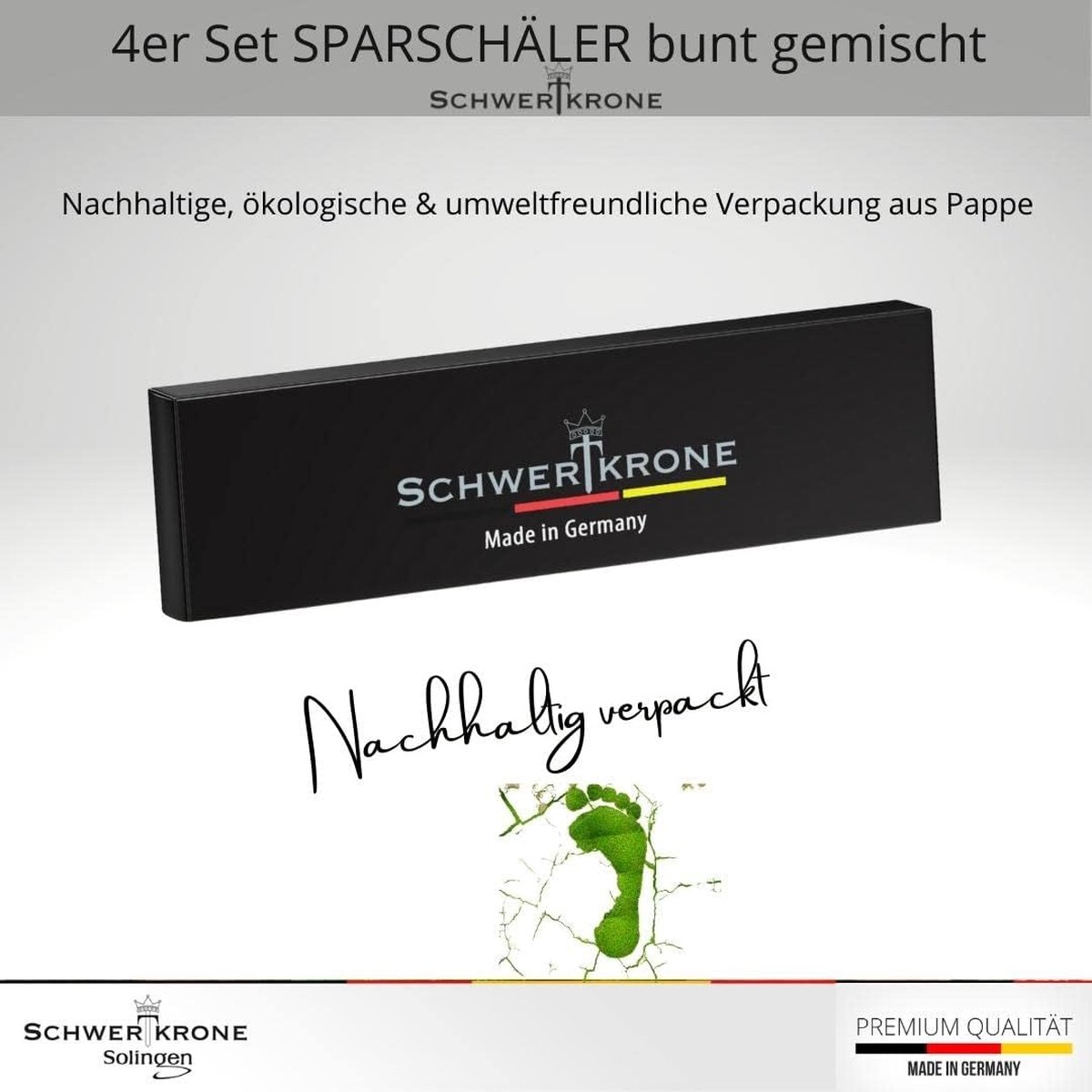 Set 4 Éplucheurs Lame Oscillante Schwertkrone - Pour Droitiers Et Gauchers Solingen