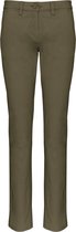 Pantalon Femme 40 NL (42 FR) Kariban Kaki clair 98% Katoen, 2% Élasthanne