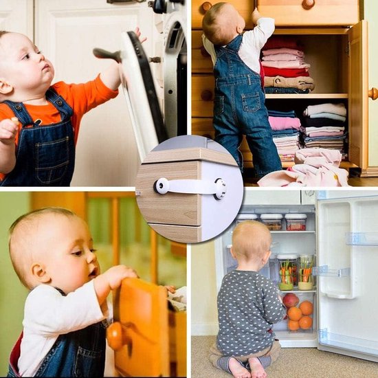 Kinderslot Kastjes - Kastbeveiliging voor Kinderen - Set van 6 - Zwart