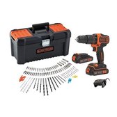 Black&Decker BCD700C2AMB-QW 18 volt schroef-/klopboormachine met 2 accu's en 100 accessoires