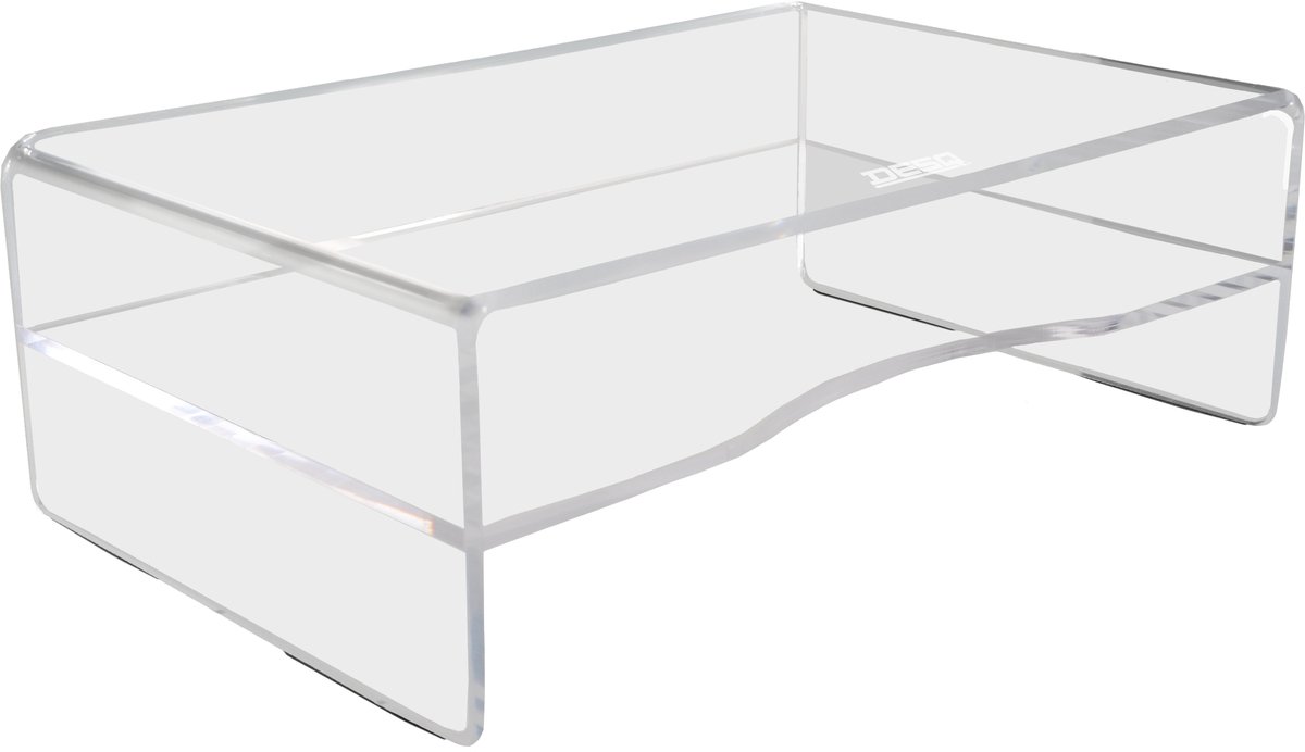 DESQ® Monitorstandaard Acryl - Hoogte 120 mm - Opbergruimte - Rubberen voeten - Draagkracht 15 Kg - Dutch Design