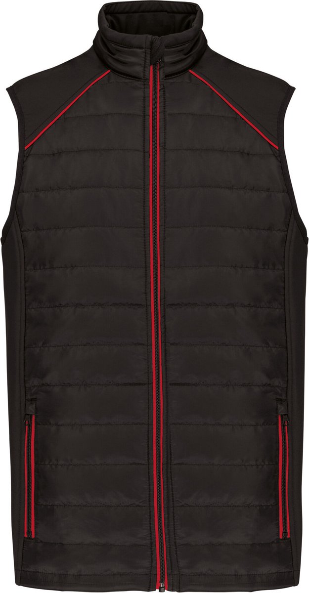 WK. Designed To Work Bodywarmer Day To Day in twee stoffen WK606 - BLACK / RED - XS