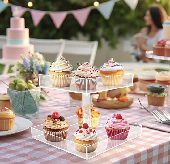 Aredpoook Présentoir En Acrylique, Etagere Parfum, Organisateur De Parfum à 3 Niveaux, Support De Cupcakes Transparent, Grande Étagère Pour Figurines, Étagères à Dessert Pour Fête, Support Rehausseur