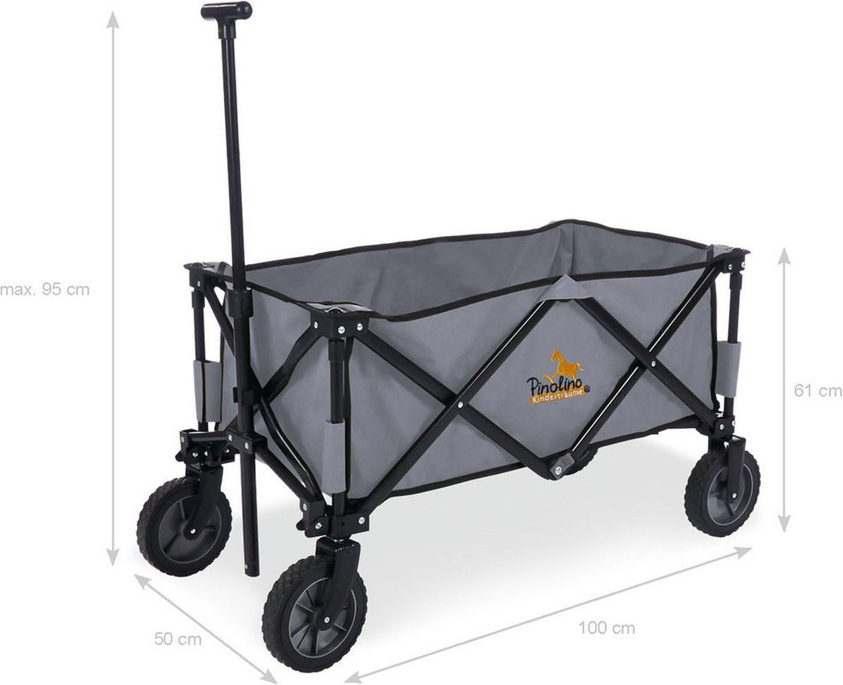 PINOLINO Porti Folding Handcart with Telescopic Pole, Carry Bag and PU