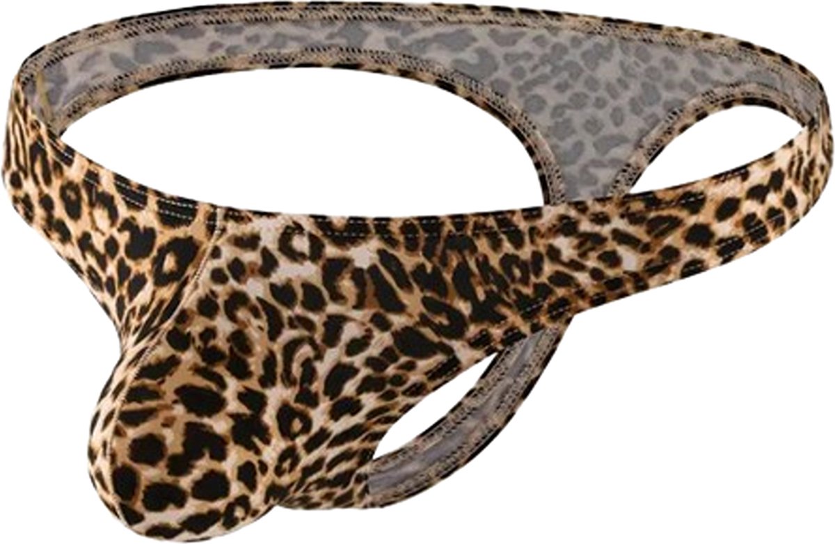LekkerStout Luipaard String - Tanga - Bruin - Sexy Herenondergoed | XL | ( LS146 )