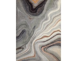 Concept Looms Amara Sage Grey AMA104 Vloerkleed - 160 x 220 cm - Grijs - Rectangular - Polyester - Woonkamer - Abstract - Design, Eclectisch, Modern