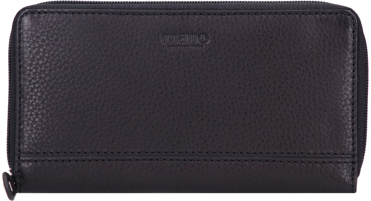 mano Don Montez Leren Portemonnee 18,5 cm - Dames - Horizontaal - schwarz