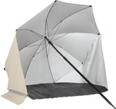 VirtuFit Strandparasol - Windscherm - Beige - 180 x 115 cm - Afneembaar Windscherm - Stevige Constructie - Strandparasol met Draagtas - Strandparasols - Strand Parasol - Strandtent