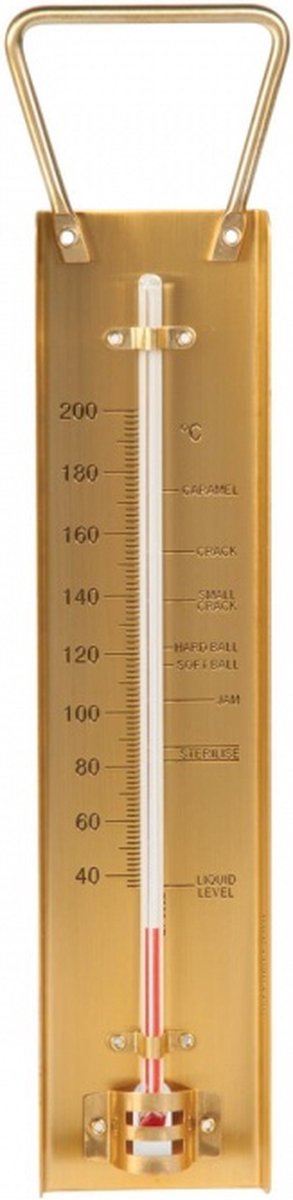 ETI - Jam & Suiker Thermometer - Messing - 40 tot 200°C - Onuitwisbare Gegraveerde Cijfers