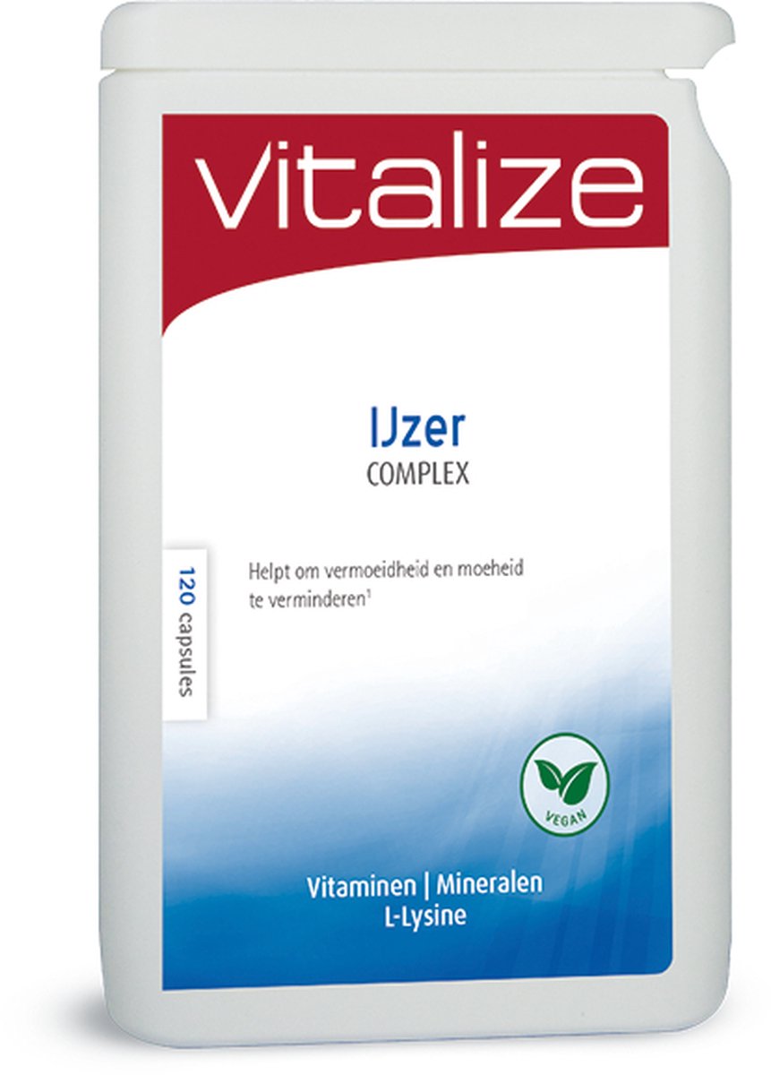 Goedkoopste Vitalize IJzer Complex 120 capsules | Voor de ijzerhuishouding - Goed voor de concentratie en het geheugen