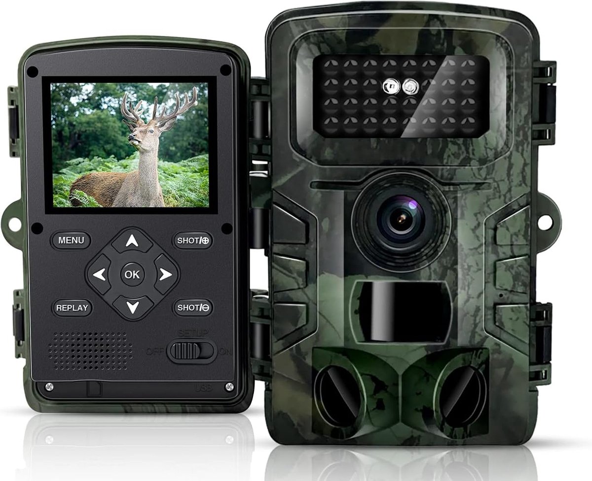 Wildcamera - Wildcamera voor Buiten - Wildcamera met Nachtzicht - Wild Camera - Buitencamera met Nachtzicht
